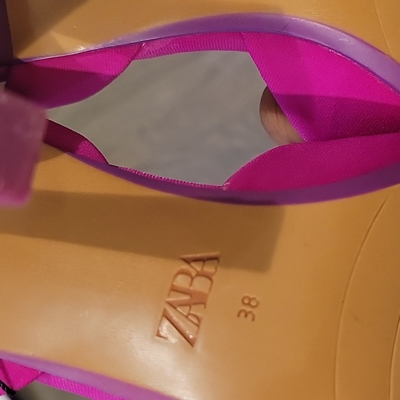 Zara fuchsia crystal bow slingbacks - Picture 9 of 10